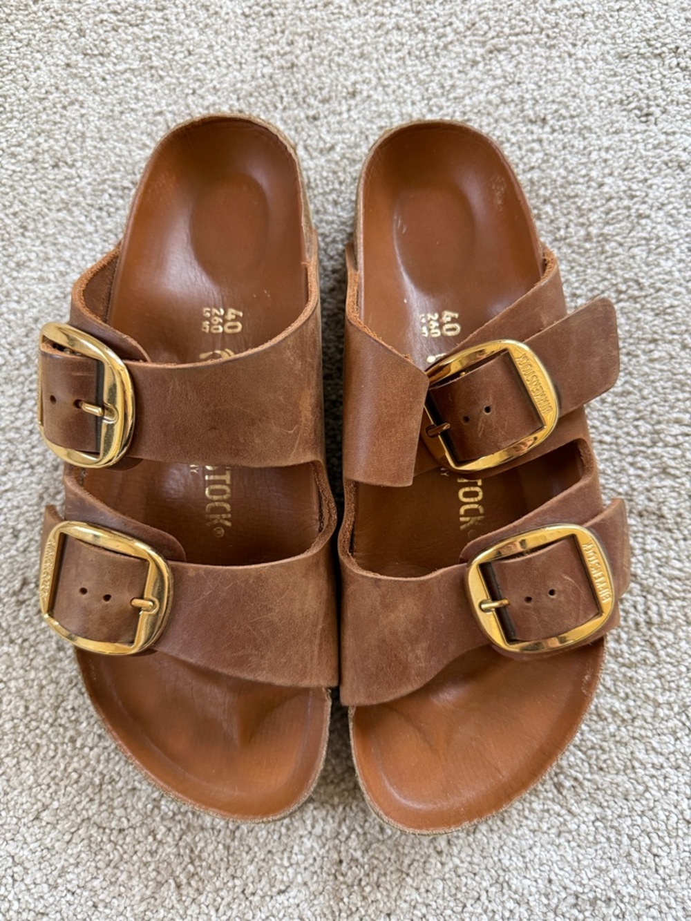 Birkenstock Arizona Big Buckle in Cognac Size US 9/Euro 40